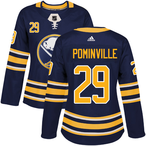 Adidas Sabres #29 Jason Pominville Navy Blue Home Authentic Women's Stitched NHL Jersey